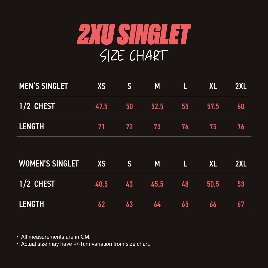 2XU Men Active Tank (Vermilion/Black)