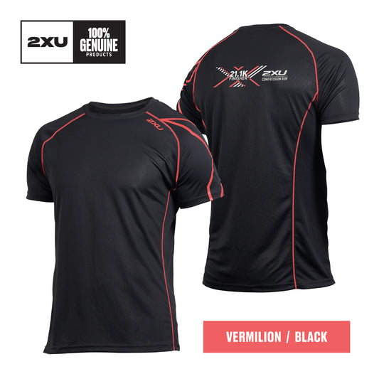 2XU Men Active Tee (Vermilion/Black)