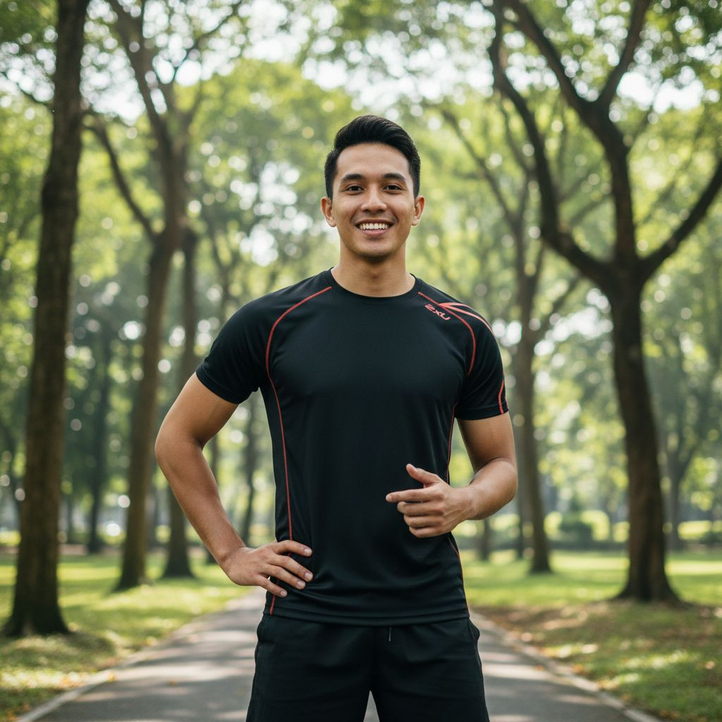 2XU Men Active Tee (Vermilion/Black)