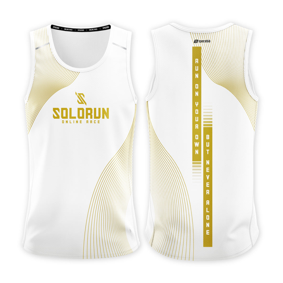 Solo Run Day Running Singlet (Gold Print)