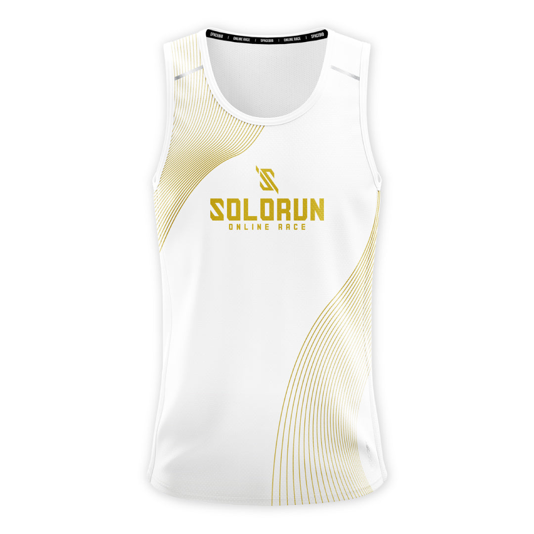 Solo Run Day Running Singlet (Gold Print)